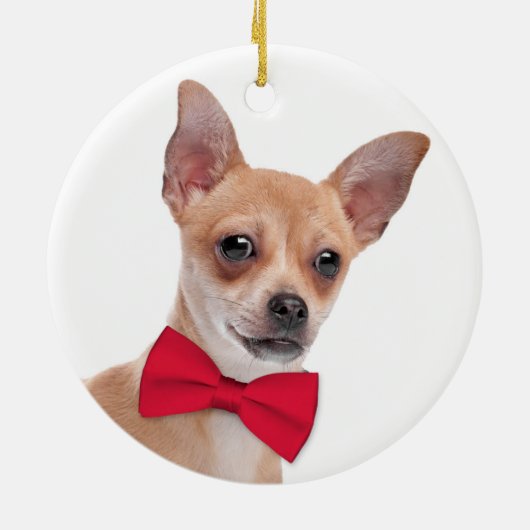 Chihuahua kerstversier keramisch ornament (Achterkant)