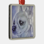 Chihuahua kerstversier metalen ornament (Rechts)