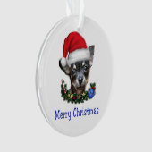 Chihuahua kerstversier ornament (voorkant)