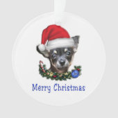 Chihuahua kerstversier ornament (voorkant)