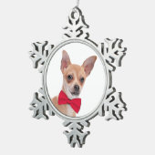Chihuahua kerstversier tin sneeuwvlok ornament (Rechts)