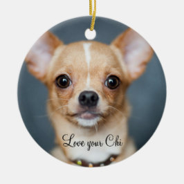 Chihuahua kerstversiering Voeg je foto toe Keramisch Ornament
