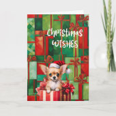 Chihuahua Kerstwensen & Kusjes Kaart (Voorkant)