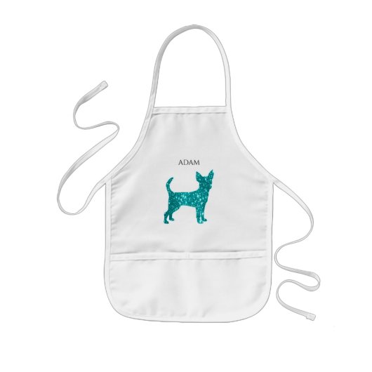 Chihuahua kinder apron. Persoonlijke naam. Kinder Schort (Voorkant)
