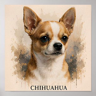 Chihuahua Klein Gezelschapshond Portret Poster