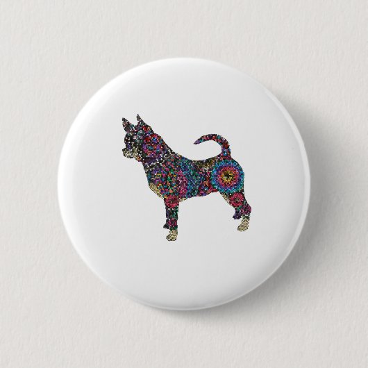 Chihuahua-knop Ronde Button 5,7 Cm (Voorkant)