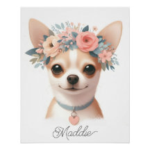 Chihuahua kwekerij poster met naam