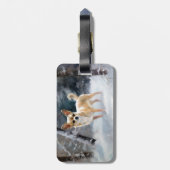 Chihuahua Laat het sneeuwen Kerstmis Bagagelabel (Achterkant verticaal)