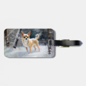 Chihuahua Laat het sneeuwen Kerstmis Bagagelabel (Achterkant horizontaal)