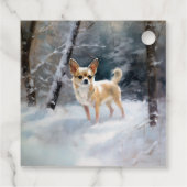 Chihuahua Laat het sneeuwen Kerstmis Bedankjes Labels (Achterkant)