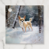 Chihuahua Laat het sneeuwen Kerstmis Bedankjes Labels (Voorkant)