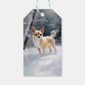 Chihuahua Laat het sneeuwen Kerstmis Cadeaulabel (Achterkant)