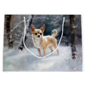 Chihuahua Laat het sneeuwen Kerstmis Groot Cadeauzakje (Voorkant)