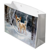 Chihuahua Laat het sneeuwen Kerstmis Groot Cadeauzakje (Achterkant Gekanteld)