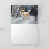 Chihuahua Laat het sneeuwen Kerstmis Kaart (Binnen)