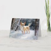 Chihuahua Laat het sneeuwen Kerstmis Kaart (Voorkant)