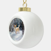 Chihuahua Laat het sneeuwen Kerstmis Keramische Bal Ornament (Rechts)