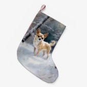Chihuahua Laat het sneeuwen Kerstmis Kleine Kerstsok (Voorkant (Hangend))