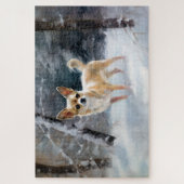 Chihuahua Laat het sneeuwen Kerstmis Legpuzzel (Verticaal)