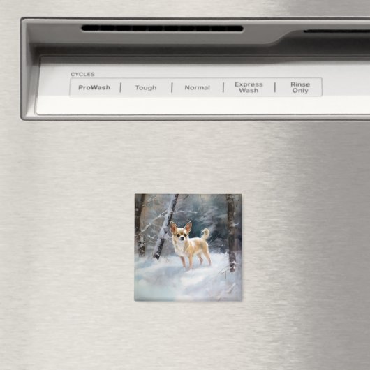 Chihuahua Laat het sneeuwen Kerstmis Magneet (Insitu (Vaatwasser))