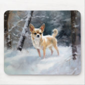 Chihuahua Laat het sneeuwen Kerstmis Muismat (Voorkant)