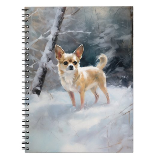 Chihuahua Laat het sneeuwen Kerstmis Notitieboek (Voorkant)