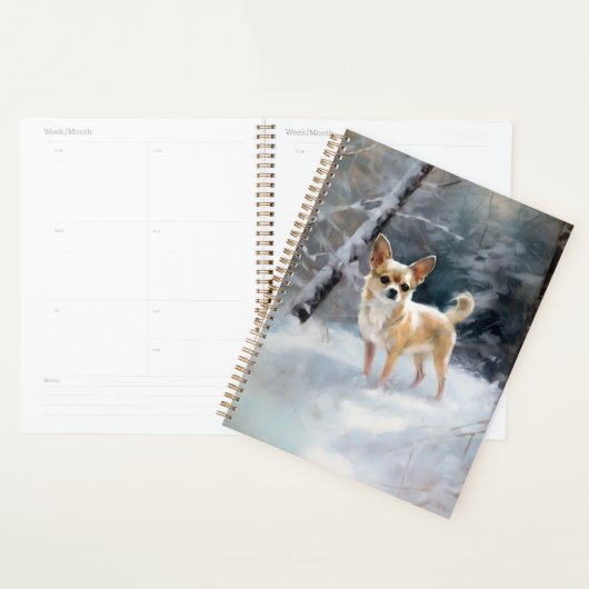 Chihuahua Laat het sneeuwen Kerstmis Planner (Display)
