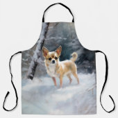 Chihuahua Laat het sneeuwen Kerstmis Schort (Voorkant)