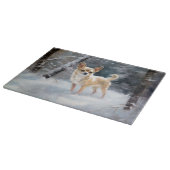Chihuahua Laat het sneeuwen Kerstmis Snijplank (Hoek)