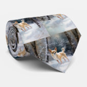 Chihuahua Laat het sneeuwen Kerstmis Stropdas (Opgerold)