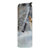 Chihuahua Laat het sneeuwen Kerstmis Thermosbeker (Gedraaid links)