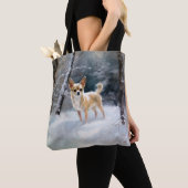 Chihuahua Laat het sneeuwen Kerstmis Tote Bag (Dichtbij)