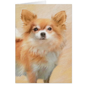 Chihuahua langharige hond schilderij originele kun