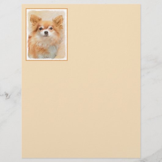 Chihuahua langharige hond schilderij originele kun (Voorkant)