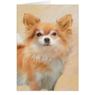 Chihuahua langharige hond schilderij originele kun