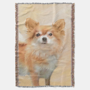 Chihuahua langharige hond schilderij originele kun deken