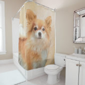 Chihuahua langharige hond schilderij originele kun douchegordijn (In situ)