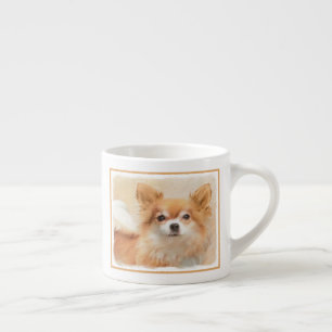 Chihuahua Langharige Hond Schilderij Originele Kun Espresso Kop