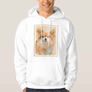 Chihuahua langharige hond schilderij originele kun hoodie