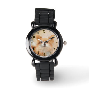 Chihuahua langharige hond schilderij originele kun horloge