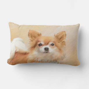 Chihuahua langharige hond schilderij originele kun kussen