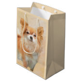 Chihuahua langharige hond schilderij originele kun medium cadeauzakje (Achterkant Gekanteld)