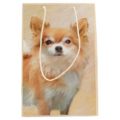 Chihuahua langharige hond schilderij originele kun medium cadeauzakje (Voorkant)