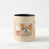 Chihuahua langharige hond schilderij originele kun mok (Midden)