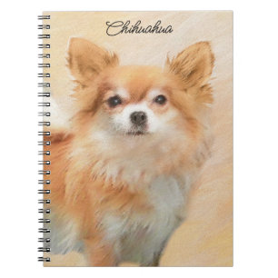 Chihuahua langharige hond schilderij originele kun notitieboek