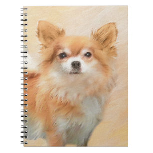 Chihuahua Langharige Hond Schilderij Originele Kun Notitieboek