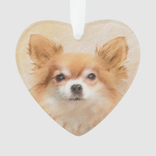 Chihuahua langharige hond schilderij originele kun ornament