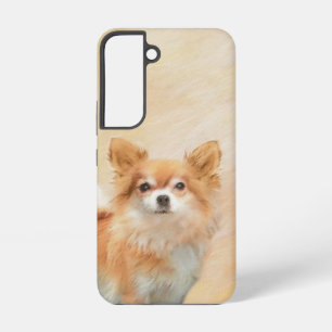 Chihuahua langharige hond schilderij originele kun samsung galaxy hoesje