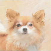 Chihuahua langharige hond schilderij originele kun sticker (Voorkant)