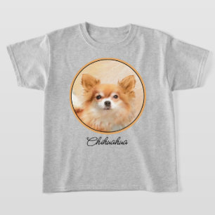 Chihuahua langharige hond schilderij originele kun t-shirt